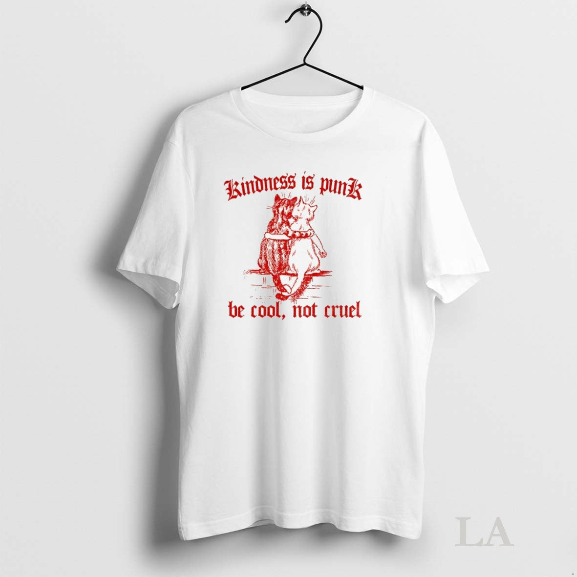 Original Be Cool Not Cruel Cat Kindness Is Punk - Adult & Kids T-Shirts, Sweatshirts & Hoodies apparel design preview 1