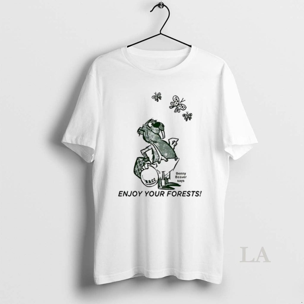 Original Benny Beaver Says Enjoy Your Forests - Adult & Kids T-Shirts, Sweatshirts & Hoodies apparel design preview 1