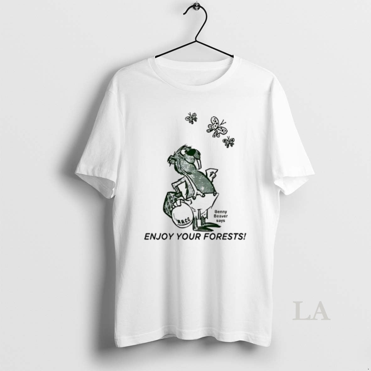 Original Benny Beaver Says Enjoy Your Forests - Adult & Kids T-Shirts, Sweatshirts & Hoodies apparel design preview 1