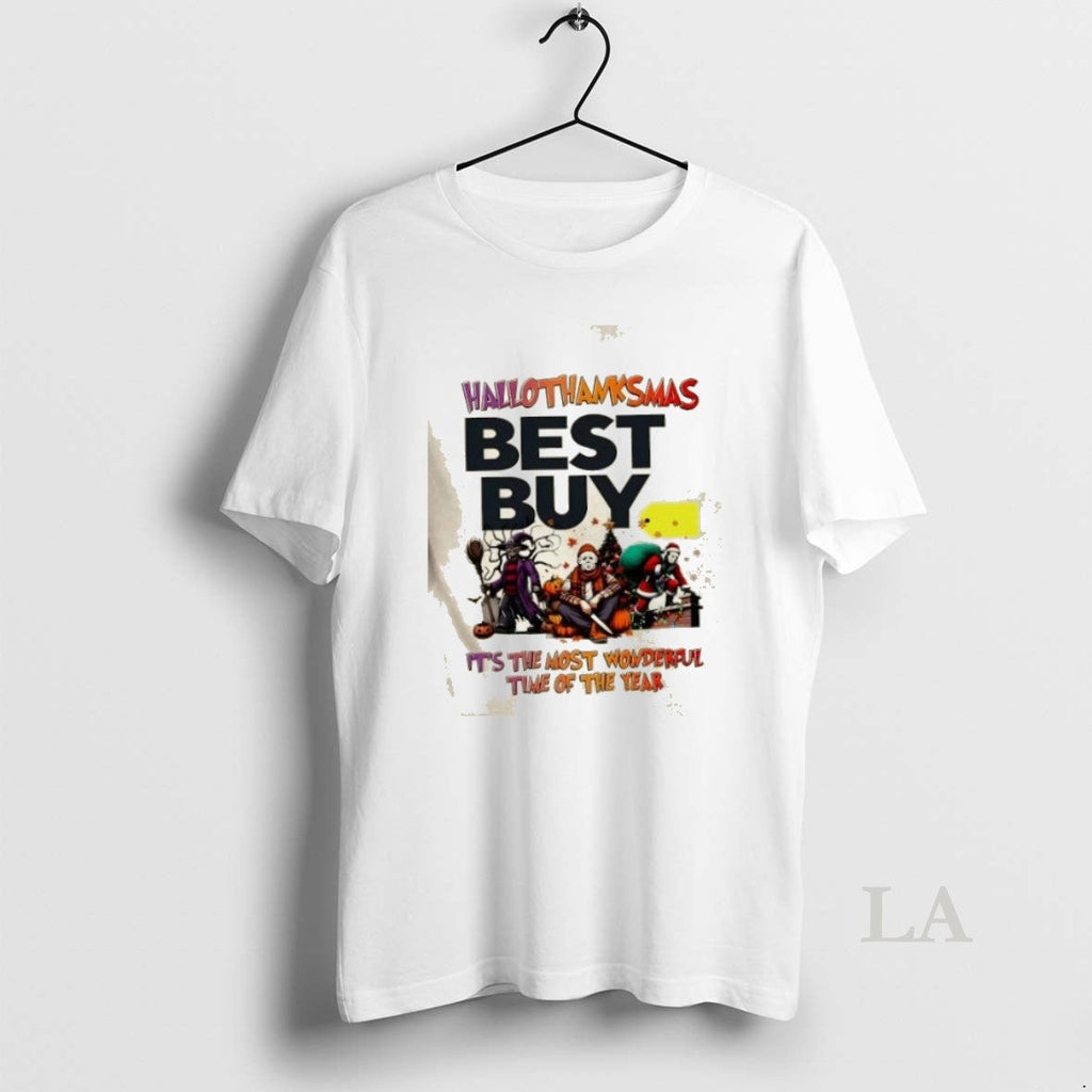 Original Best Buy X Horror Movies Happy - Adult & Kids T-Shirts, Sweatshirts & Hoodies apparel design preview 1