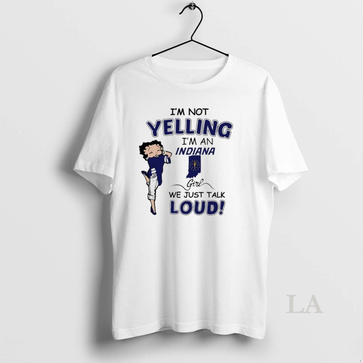 Original Betty Boop Im Not Yelling A Indiana Girl We - Adult & Kids T-Shirts, Sweatshirts & Hoodies apparel design preview 1