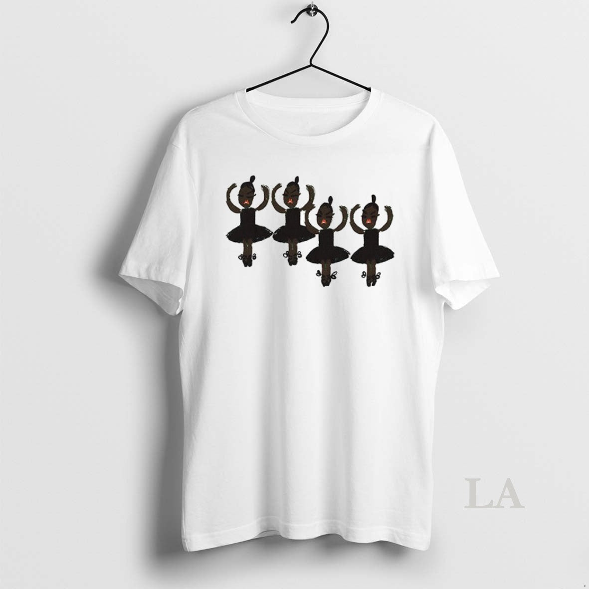 Original Black Ballerina Art Dance Illustration - Adult & Kids T-Shirts, Sweatshirts & Hoodies apparel design preview 1