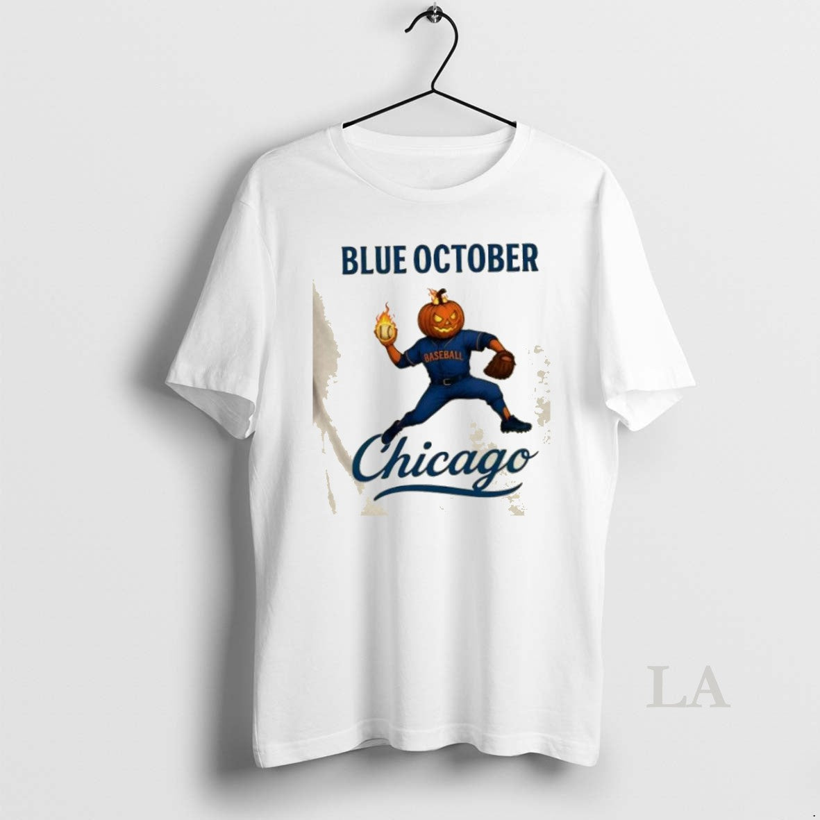 Original Blue October Chicago Cubs Pumpkin Happy - Adult & Kids T-Shirts, Sweatshirts & Hoodies apparel design preview 1