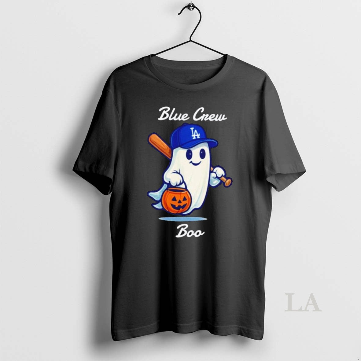 Original Blue Crew Dodgers Happy Halloween Boo Ghost - Adult & Kids T-Shirts, Sweatshirts & Hoodies apparel design preview 1