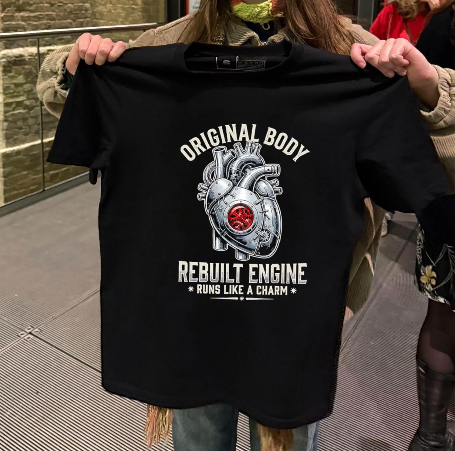Original Body Rebuilt Engine Mechanical Heart - Adult & Kids T-Shirts, Sweatshirts & Hoodies apparel design preview 2