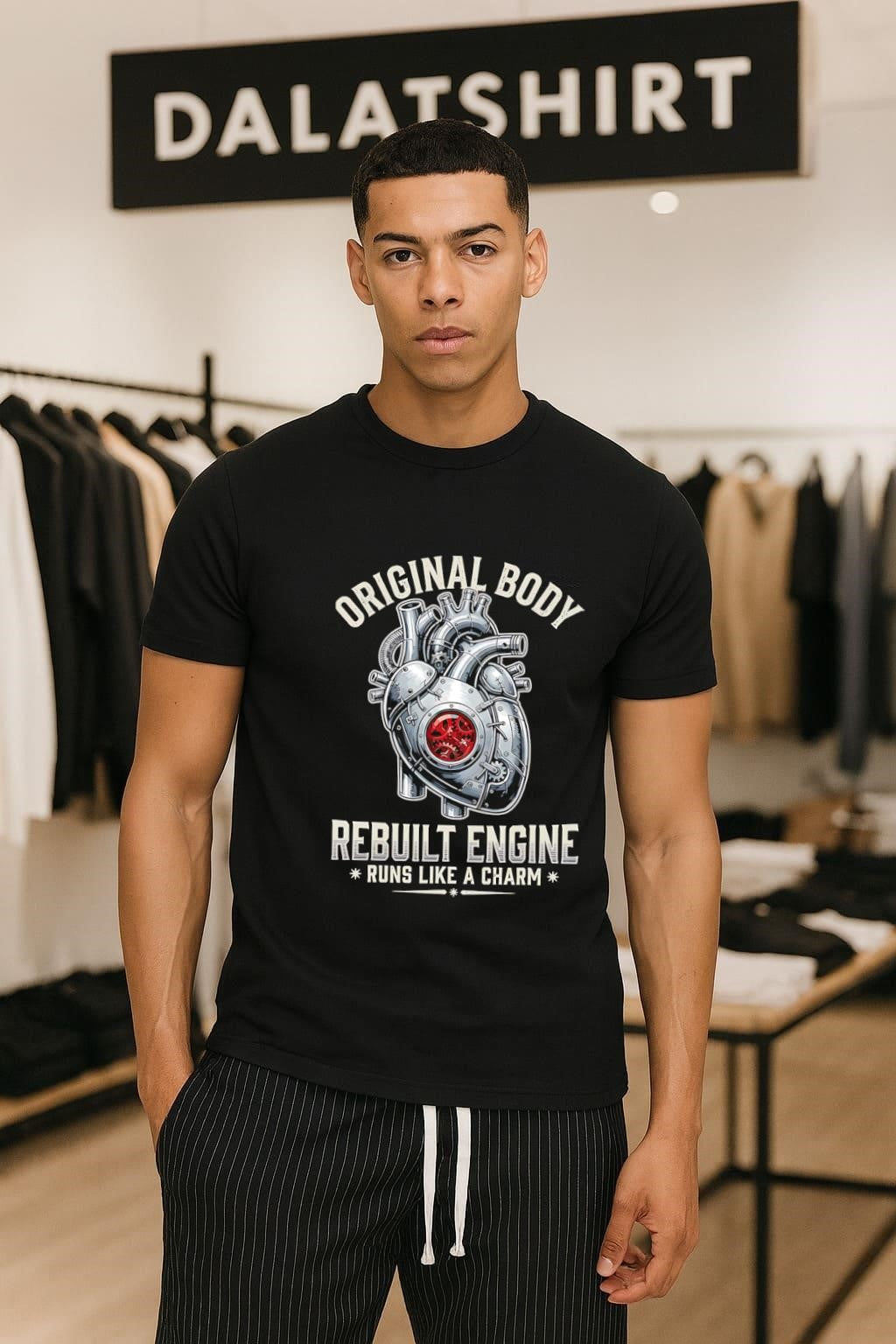 Original Body Rebuilt Engine Mechanical Heart - Adult & Kids T-Shirts, Sweatshirts & Hoodies apparel design preview 1