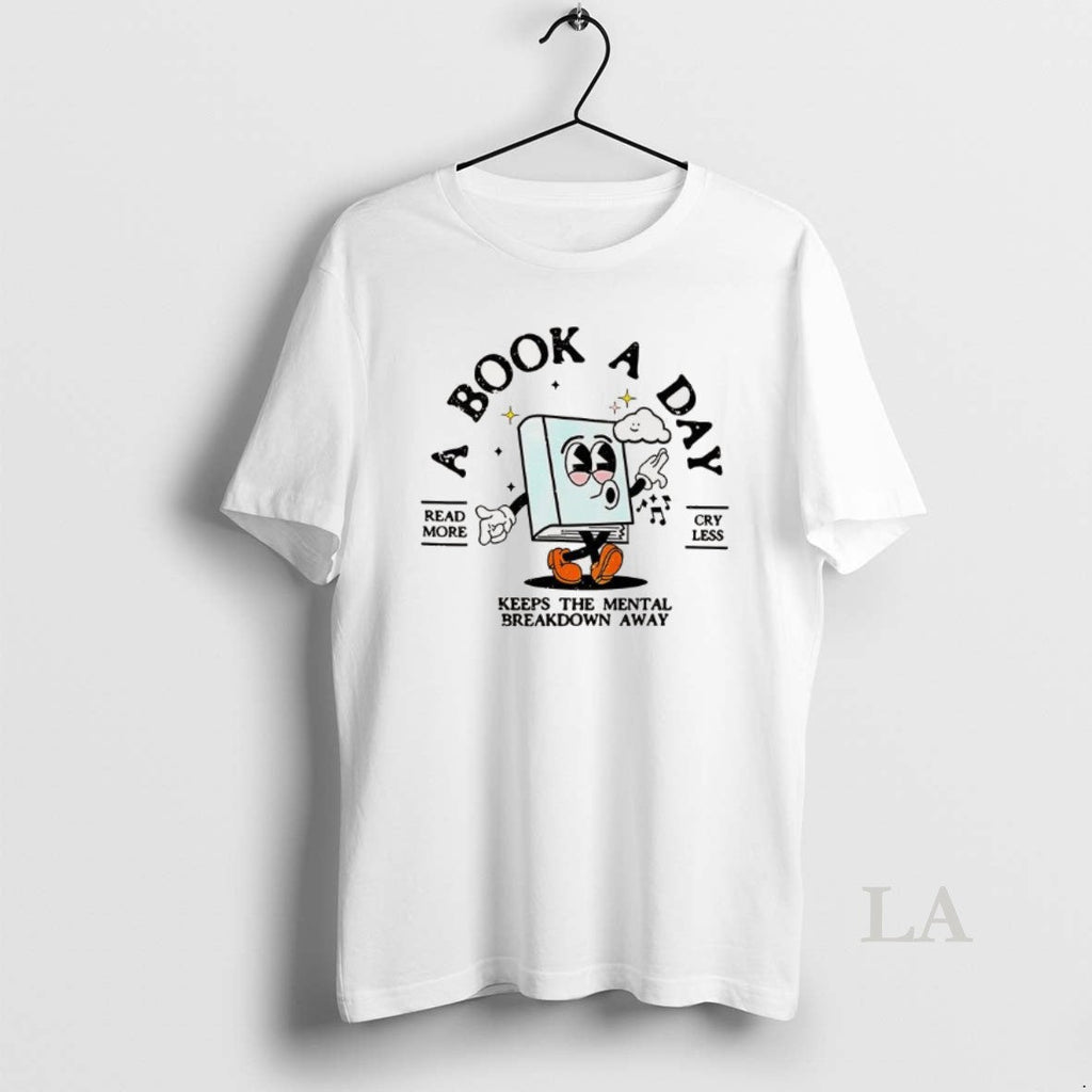 Original Bookish Mental Health Book A Day Retro Read - Adult & Kids T-Shirts, Sweatshirts & Hoodies apparel design preview 1