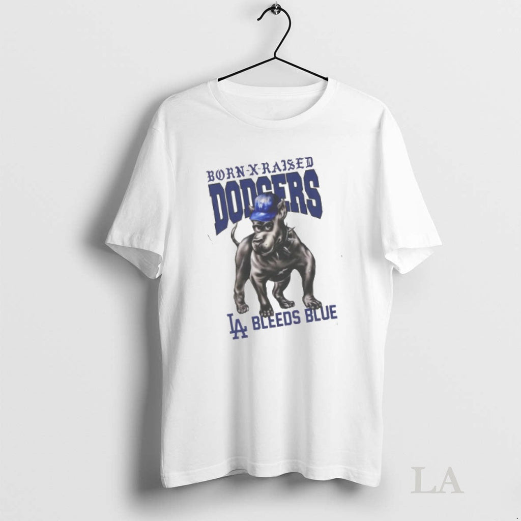 Original Born X Raised Los Angeles Dodgers Dog Mashup - Adult & Kids T-Shirts, Sweatshirts & Hoodies apparel design preview 1