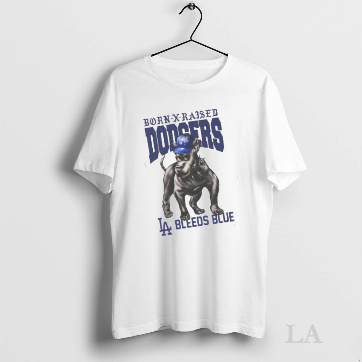 Original Born X Raised Los Angeles Dodgers Dog Mashup - Adult & Kids T-Shirts, Sweatshirts & Hoodies apparel design preview 1