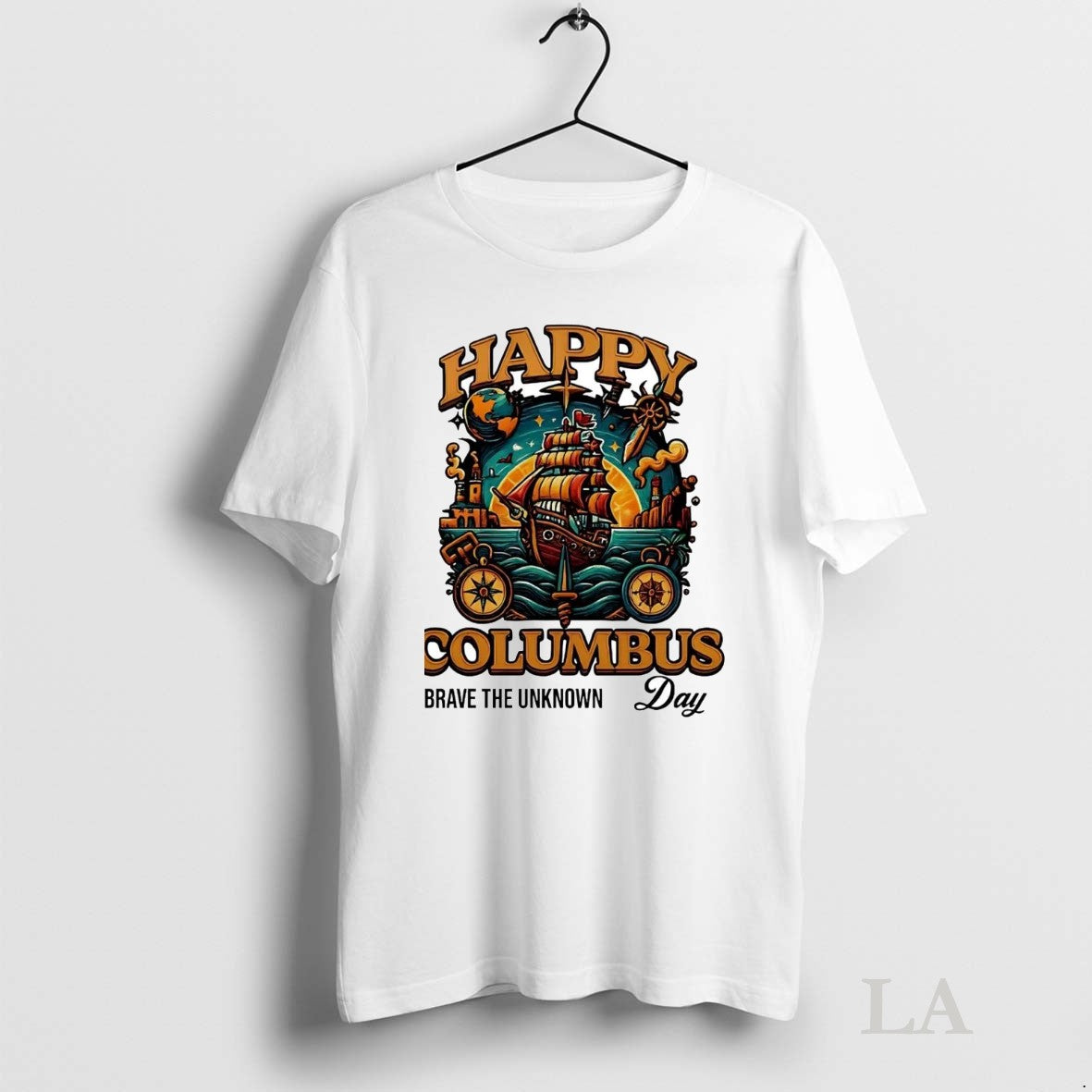 Original Brave The Unknown Happy Columbus Day - Adult & Kids T-Shirts, Sweatshirts & Hoodies apparel design preview 1