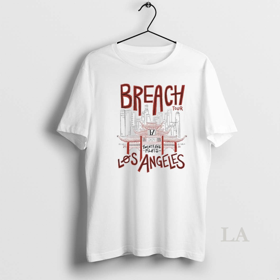 Original Breach Tour Los Angeles Twenty One Pilots - Adult & Kids T-Shirts, Sweatshirts & Hoodies apparel design preview 1