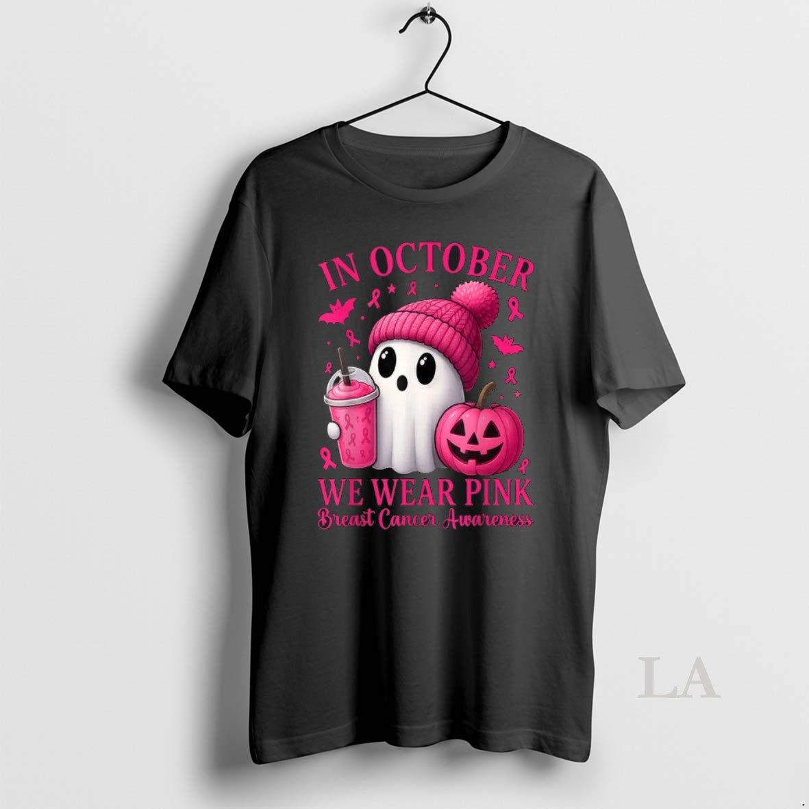 Original Breast Cancer Halloween Women In October We - Adult & Kids T-Shirts, Sweatshirts & Hoodies apparel design preview 1