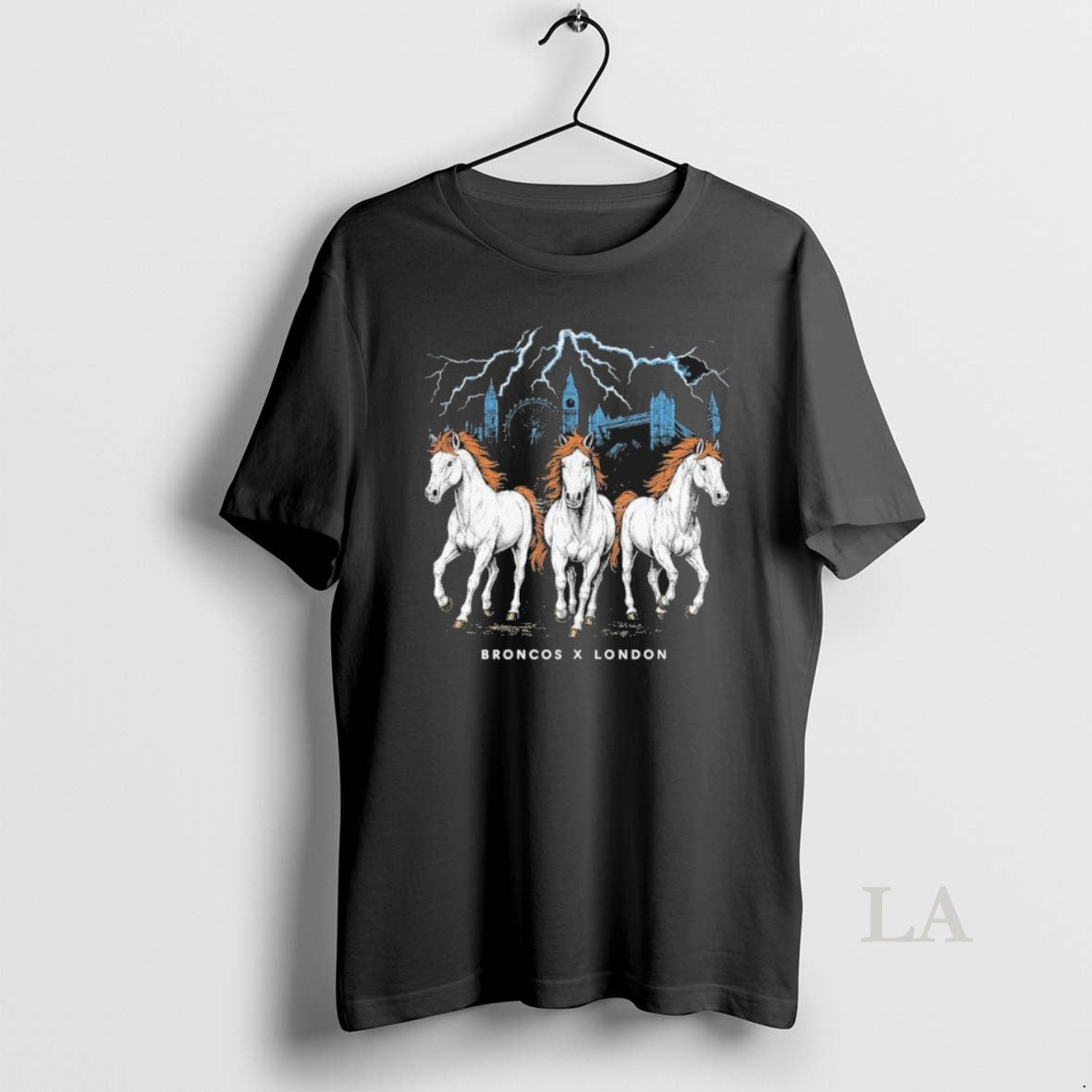 Original Broncos X London Game Three Horse Power - Adult & Kids T-Shirts, Sweatshirts & Hoodies apparel design preview 1