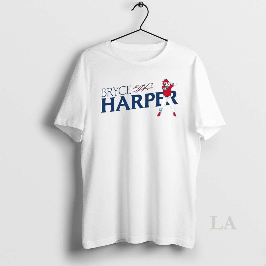 Original Bryce Harper Batting Signature Phillies - Adult & Kids T-Shirts, Sweatshirts & Hoodies apparel design preview 1