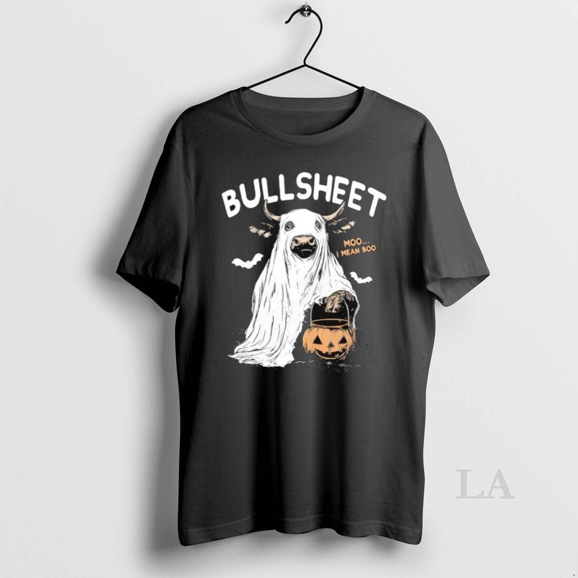 Original Bullsheet Moo I Mean Boo Halloween - Adult & Kids T-Shirts, Sweatshirts & Hoodies apparel design preview 1