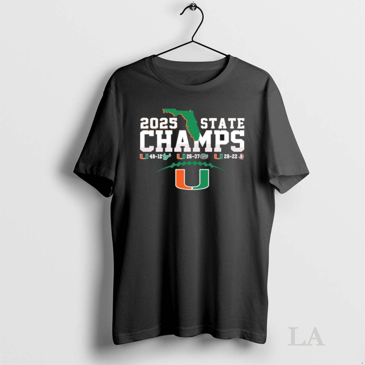 Original Canes 2025 State Champions Score - Adult & Kids T-Shirts, Sweatshirts & Hoodies apparel design preview 1