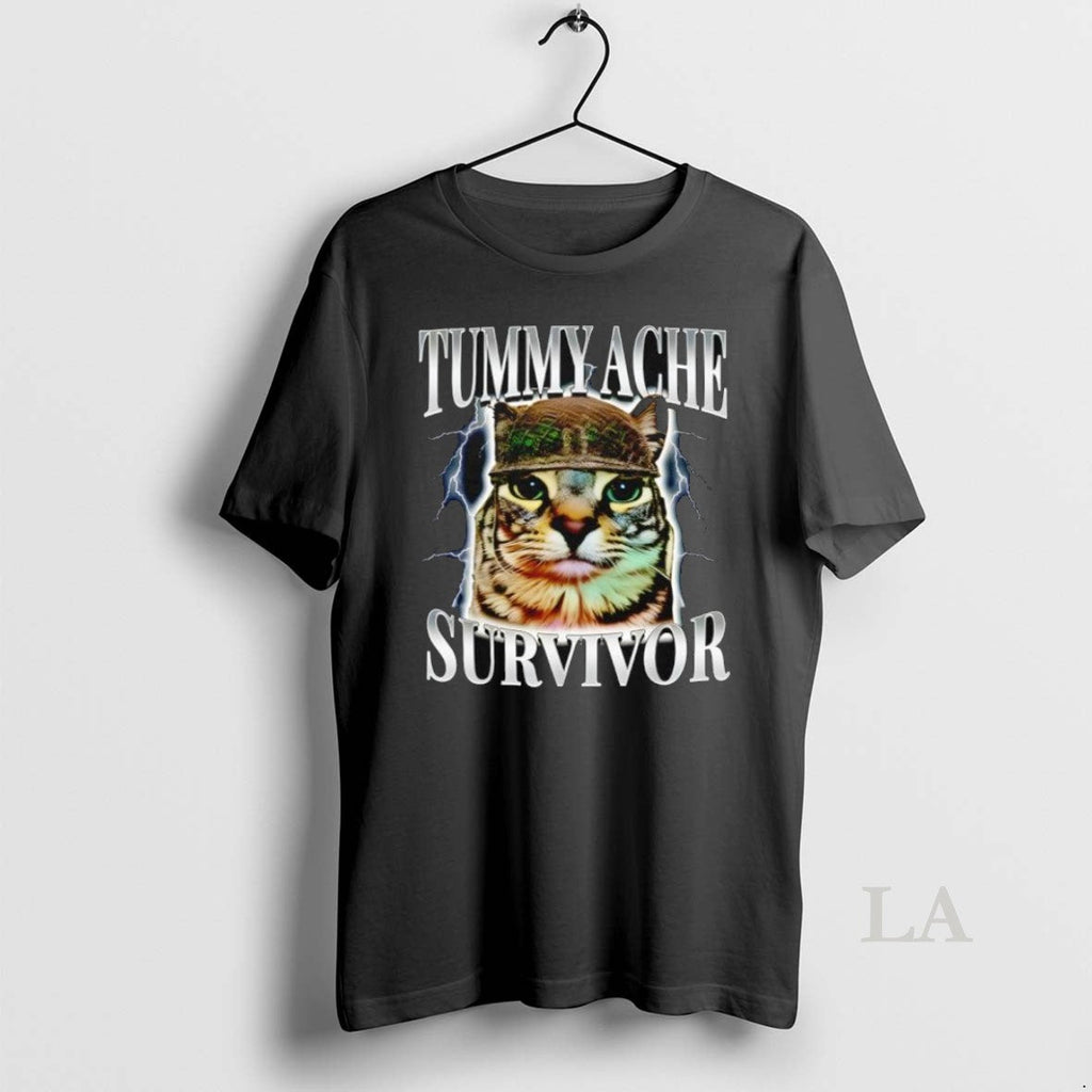Original Cat Tummy Ache Survivor - Adult & Kids T-Shirts, Sweatshirts & Hoodies apparel design preview 1