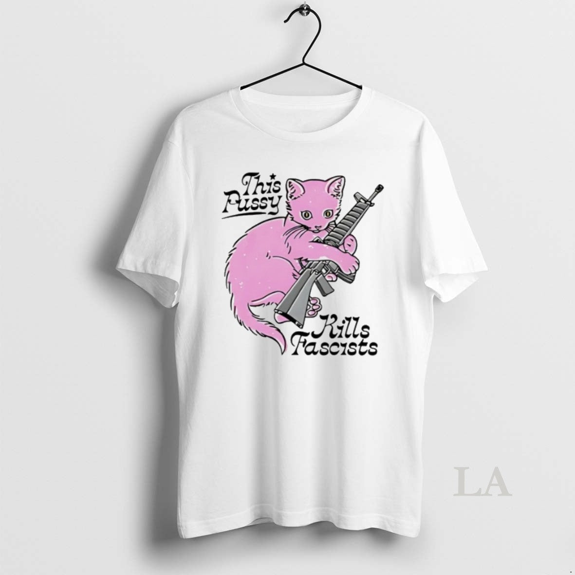 Original Cat Shotgun This Pussy Kills Fascists - Adult & Kids T-Shirts, Sweatshirts & Hoodies apparel design preview 1
