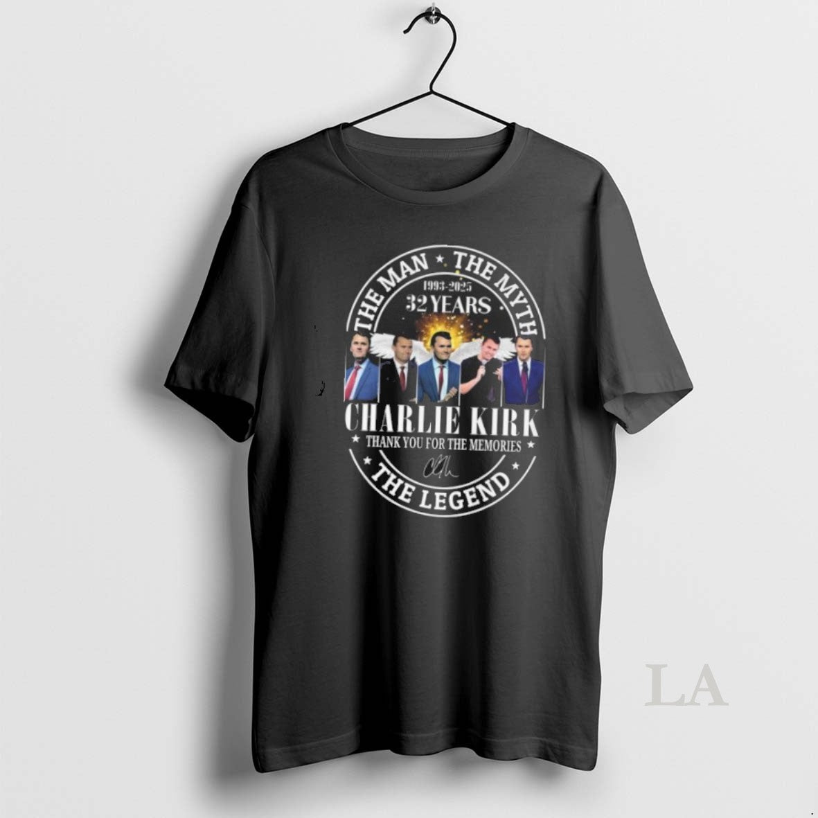 Original Charlie Kirk The Man Myth Legend 1993 2025 - Adult & Kids T-Shirts, Sweatshirts & Hoodies apparel design preview 1