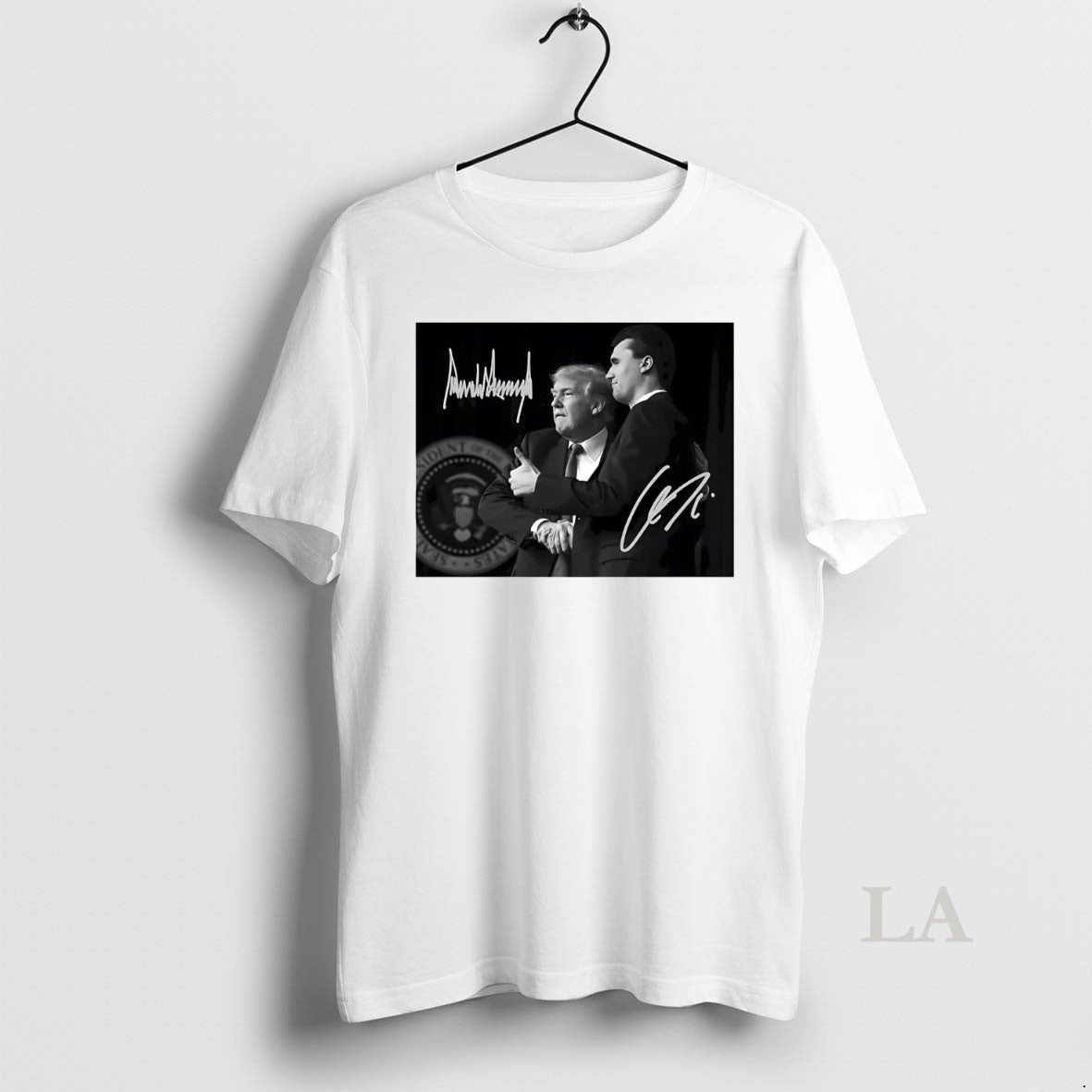 Original Charlie Kirk And Trump Frame Signatures - Adult & Kids T-Shirts, Sweatshirts & Hoodies apparel design preview 1