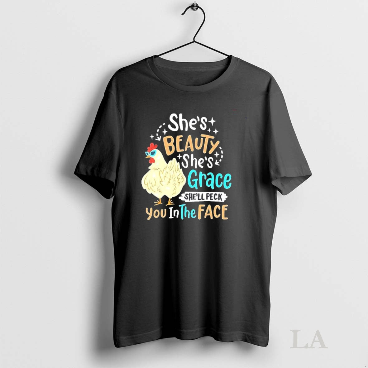 Original Chicken Shes Beauty Grace Shell Peck You In - Adult & Kids T-Shirts, Sweatshirts & Hoodies apparel design preview 1