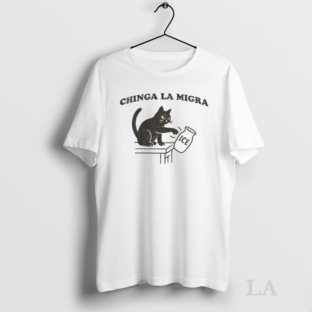 Original Chinga La Migra Abolish Ice Funny Cat - Adult & Kids T-Shirts, Sweatshirts & Hoodies apparel design preview 1