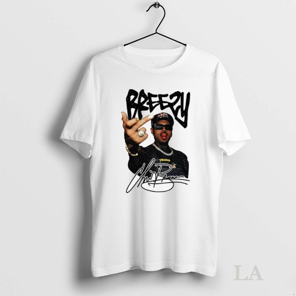 Original Chris Brown Breezy Bowl Tour 2025 Signature - Adult & Kids T-Shirts, Sweatshirts & Hoodies apparel design preview 1