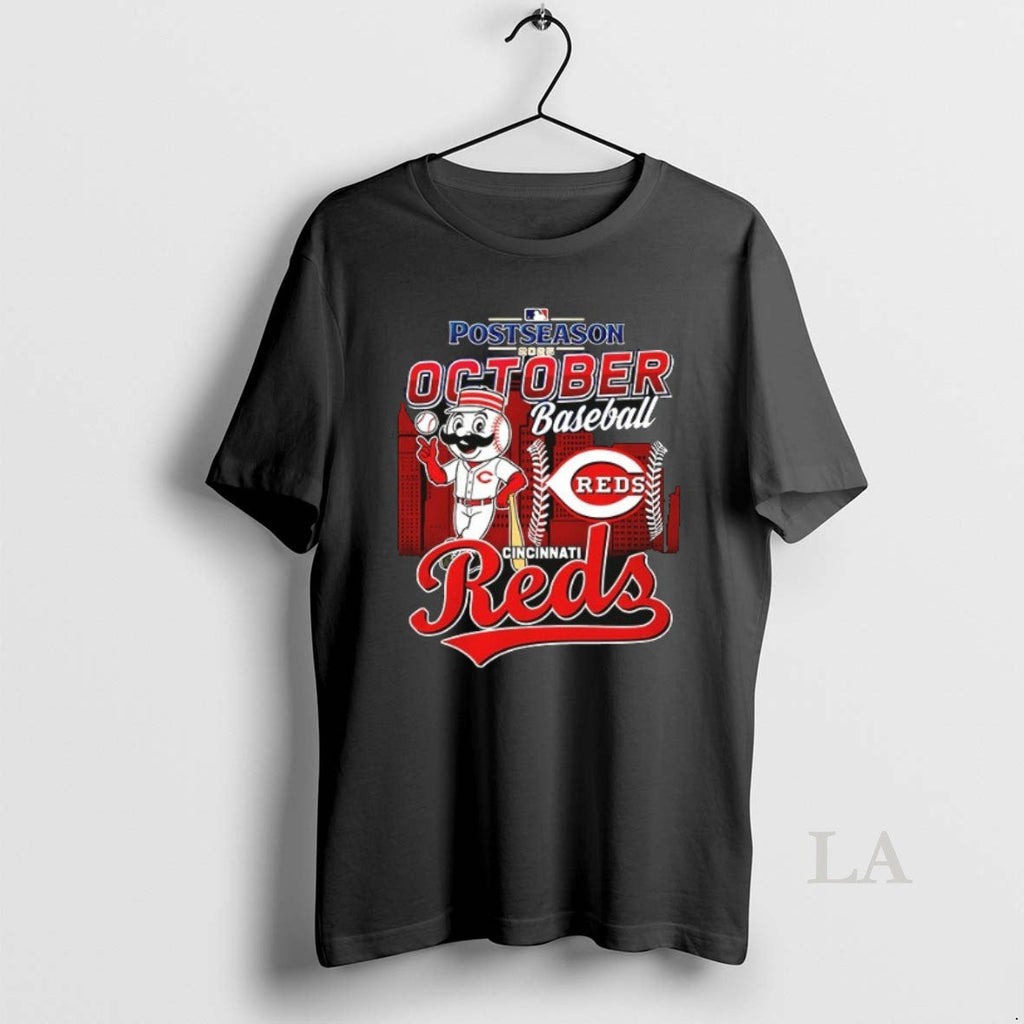 Original Cincinnati Reds October Baseball Postseason - Adult & Kids T-Shirts, Sweatshirts & Hoodies apparel design preview 1