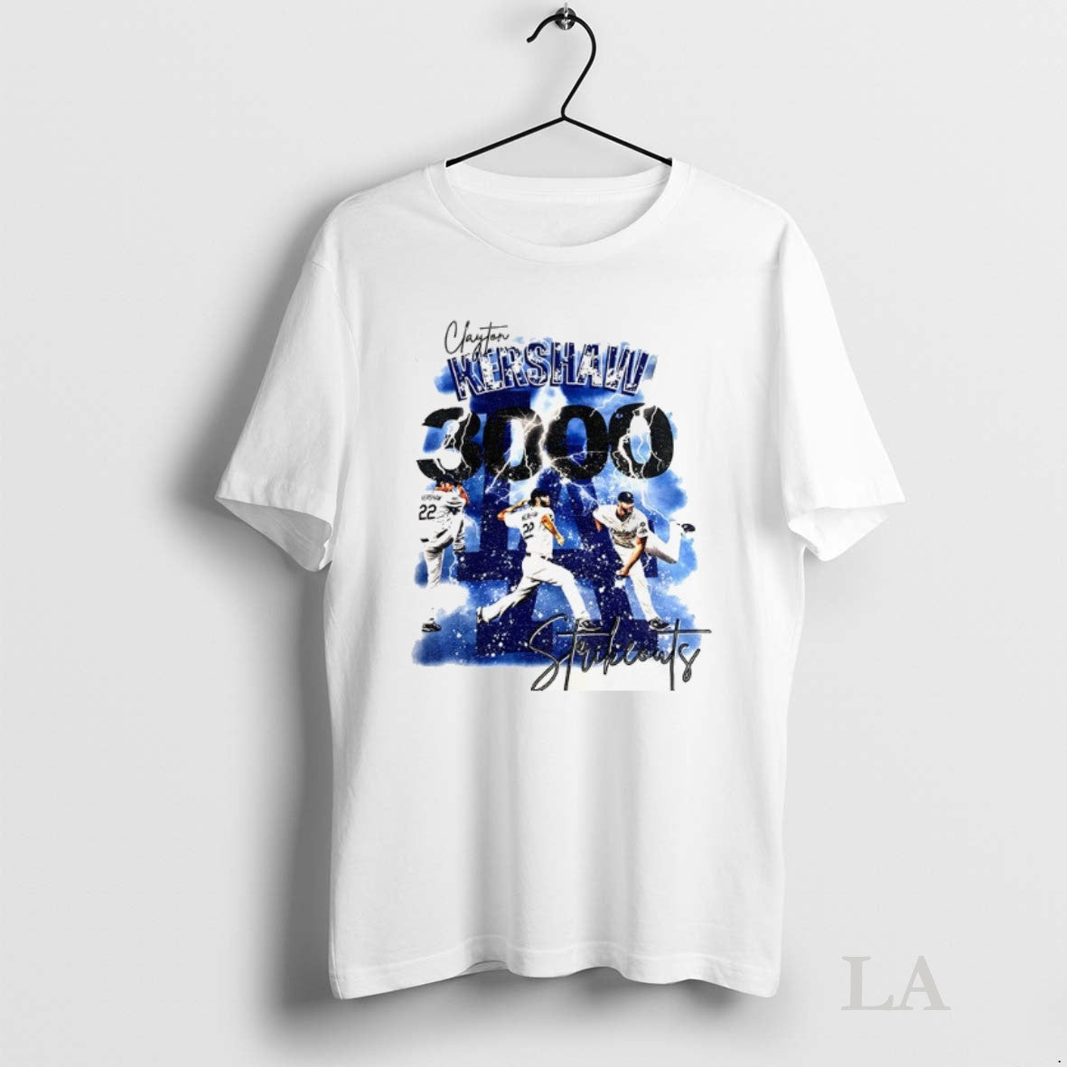 Original Clayton Kershaw 3000 Strikeouts Los Angeles - Adult & Kids T-Shirts, Sweatshirts & Hoodies apparel design preview 1