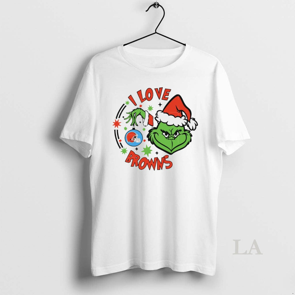 Original Cleveland Browns X Santa Grinch I Love - Adult & Kids T-Shirts, Sweatshirts & Hoodies apparel design preview 1
