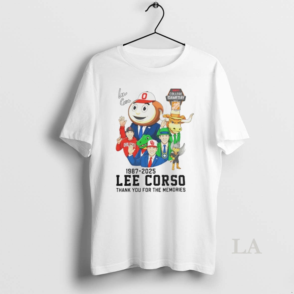 Original Coach Lee Corso 1987 2025 Thank You For The - Adult & Kids T-Shirts, Sweatshirts & Hoodies apparel design preview 1