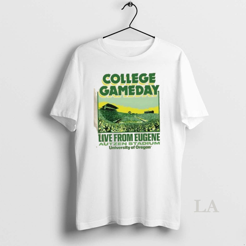 Original College Gameday Live From Eugene Autzen - Adult & Kids T-Shirts, Sweatshirts & Hoodies apparel design preview 1