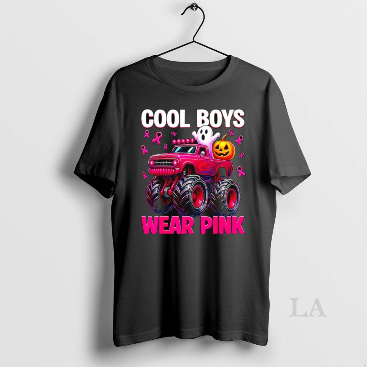 Original Cool Boys Wear Pink Monster Truck Breast - Adult & Kids T-Shirts, Sweatshirts & Hoodies apparel design preview 1