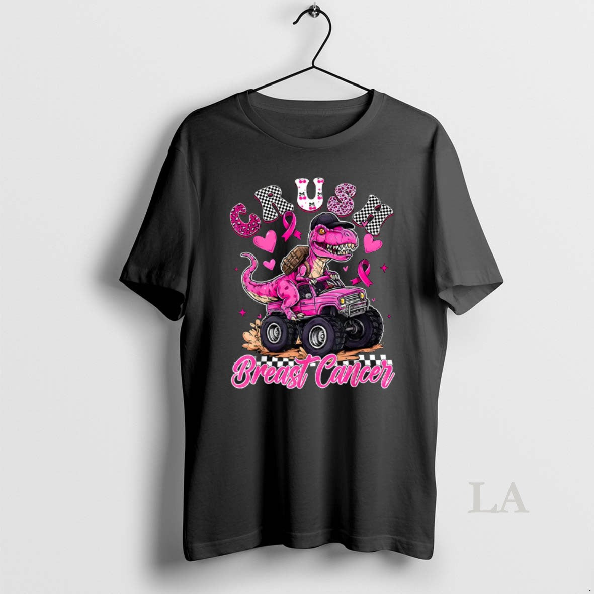 Original Crush Breast Cancer Dinosaur T Rex Monster - Adult & Kids T-Shirts, Sweatshirts & Hoodies apparel design preview 1