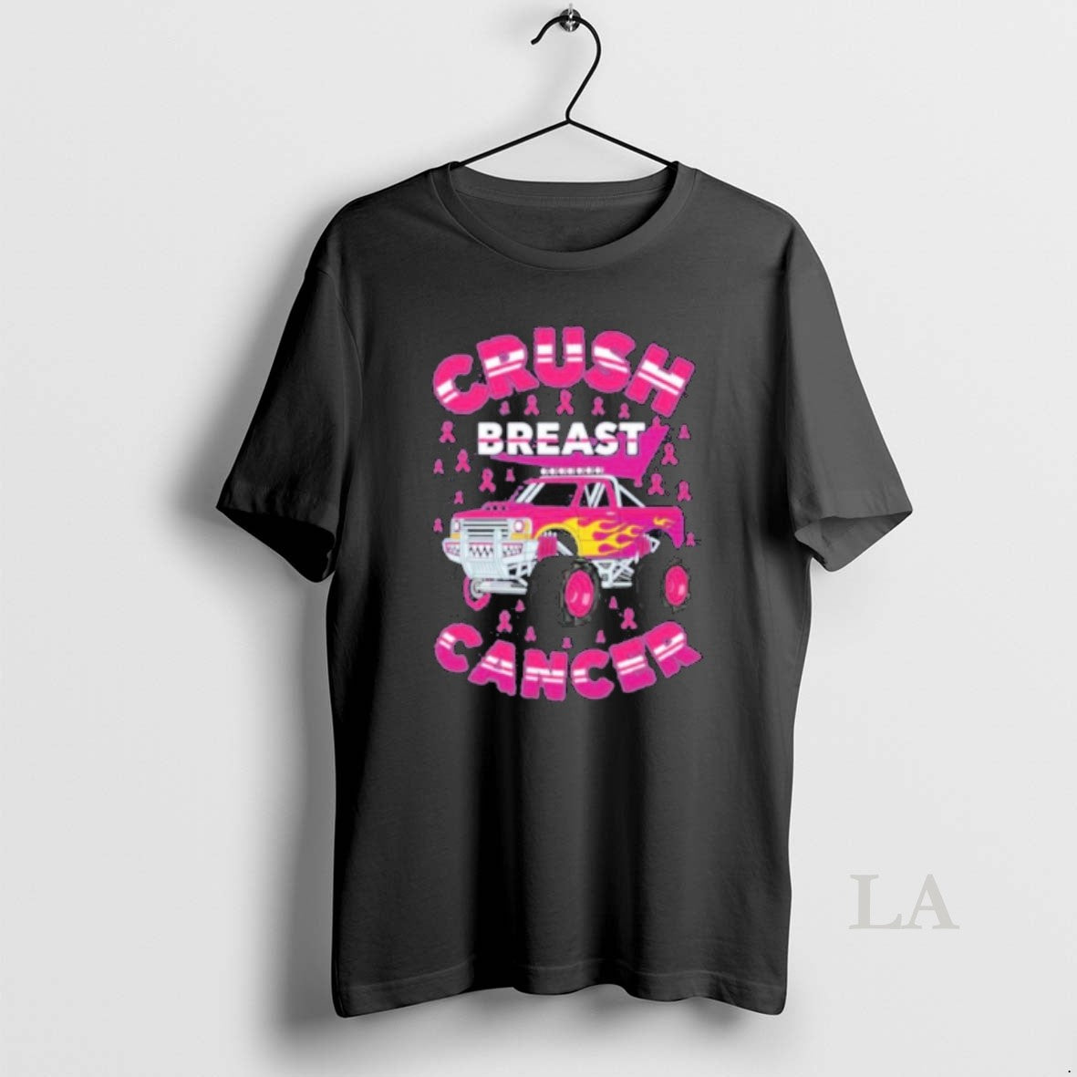 Original Crush Breast Cancer Monster Truck Girls Boys - Adult & Kids T-Shirts, Sweatshirts & Hoodies apparel design preview 1