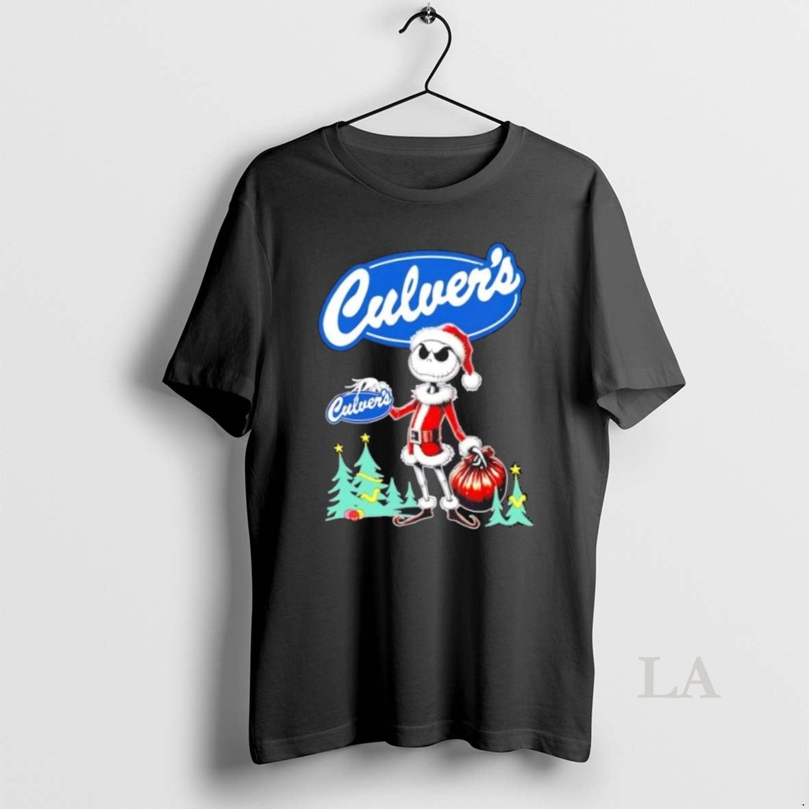 Original Culvers X Jack Skellington Santa Isnt Real - Adult & Kids T-Shirts, Sweatshirts & Hoodies apparel design preview 1