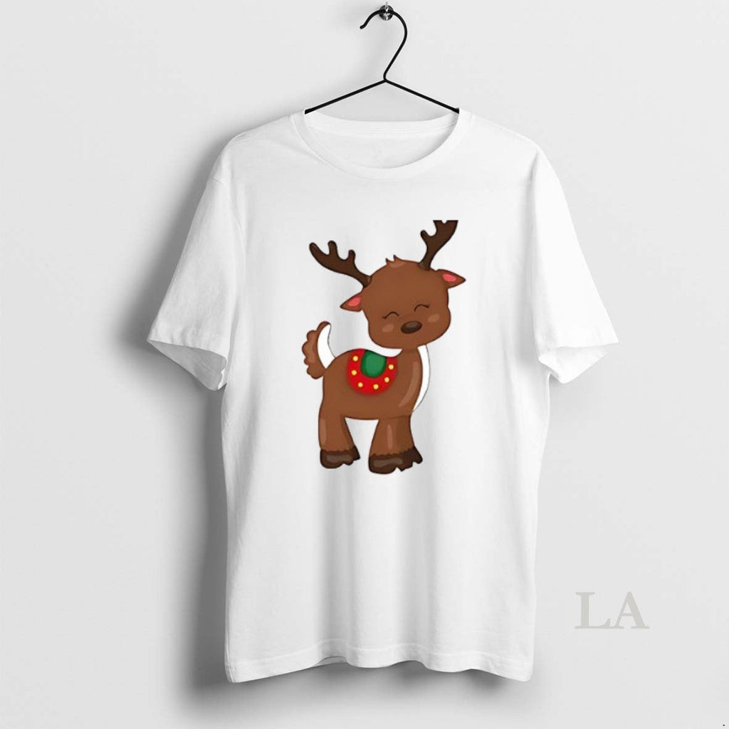 Original Cute Christmas Reindeer Cartoon Illustration - Adult & Kids T-Shirts, Sweatshirts & Hoodies apparel design preview 1
