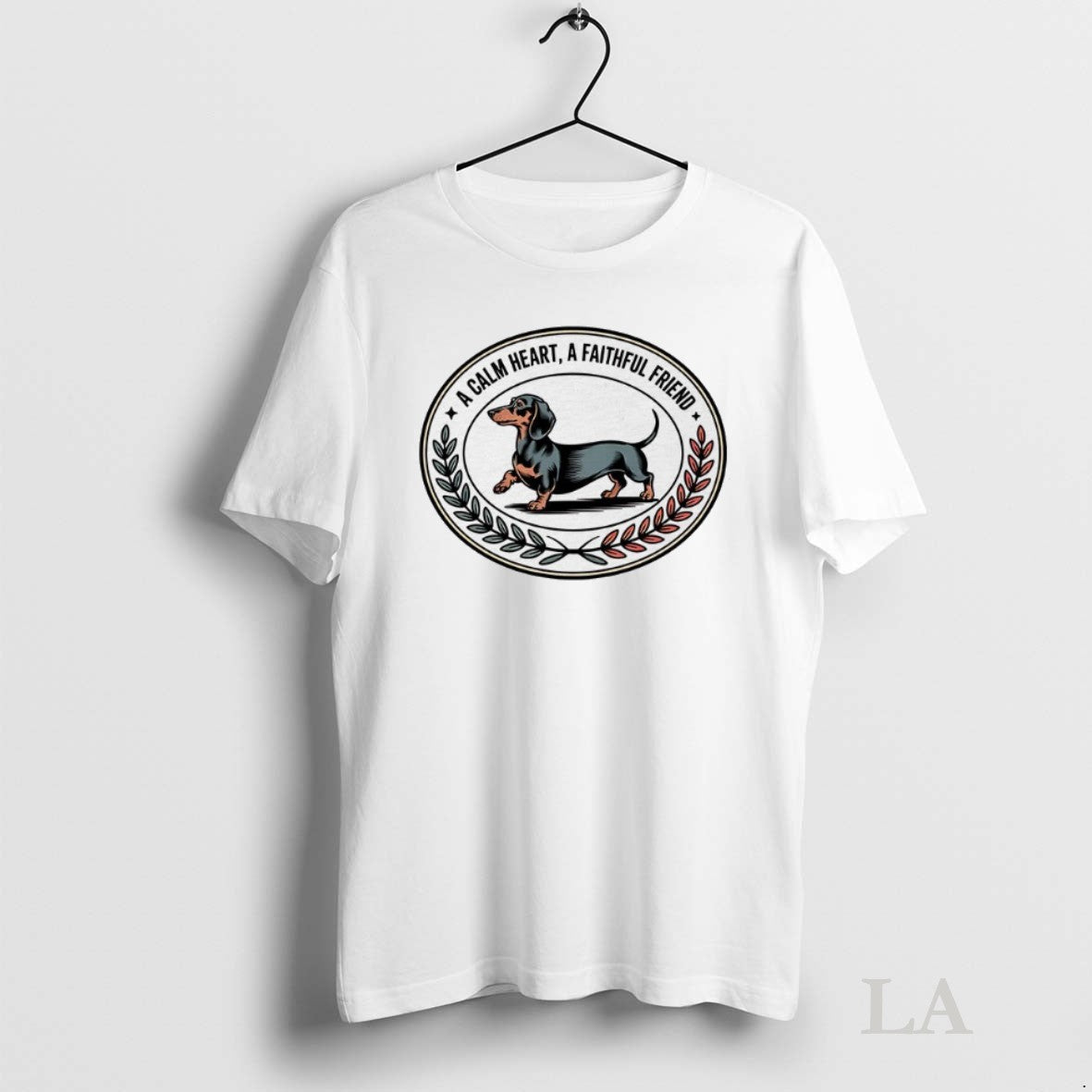 Original Dachshund A Calm Heart Faithful Friend - Adult & Kids T-Shirts, Sweatshirts & Hoodies apparel design preview 1