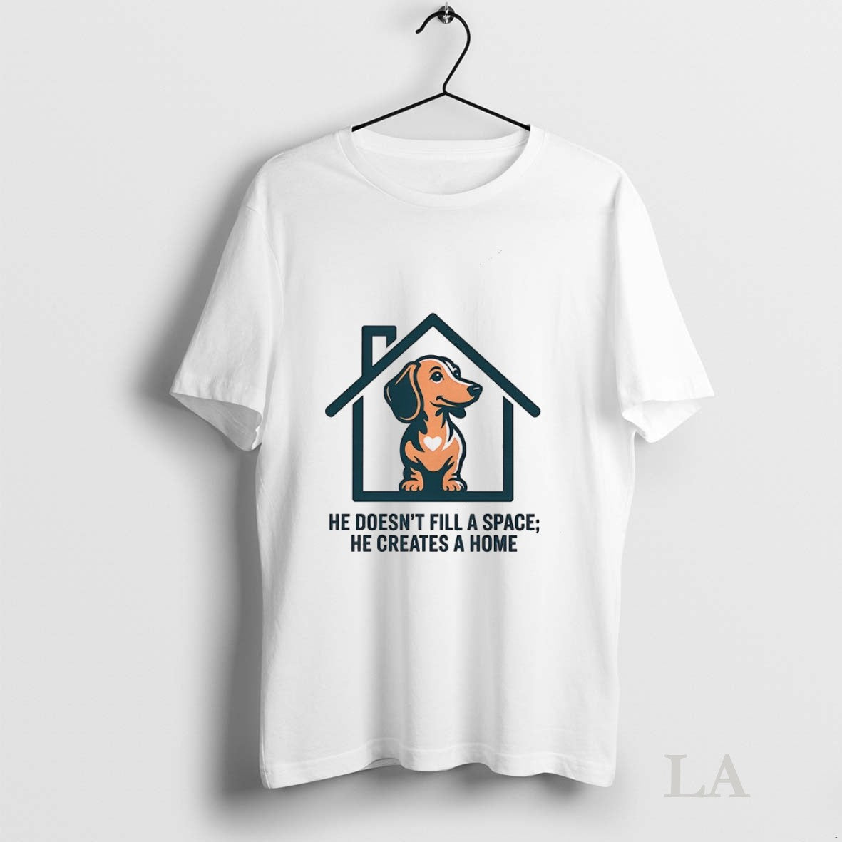 Original Dachshund He Doesnt Fill A Space Creates - Adult & Kids T-Shirts, Sweatshirts & Hoodies apparel design preview 1