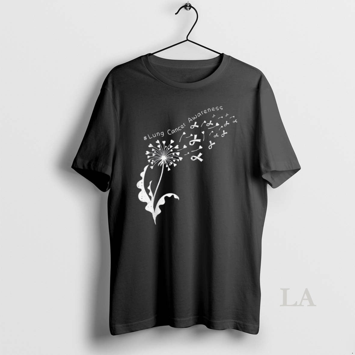 Original Dandelion Lung Cancer Awareness White Ribbon - Adult & Kids T-Shirts, Sweatshirts & Hoodies apparel design preview 1