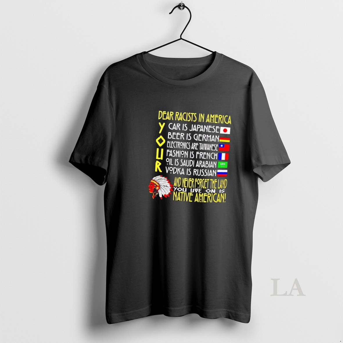 Original Dear Racists In America And Never Forget The - Adult & Kids T-Shirts, Sweatshirts & Hoodies apparel design preview 1
