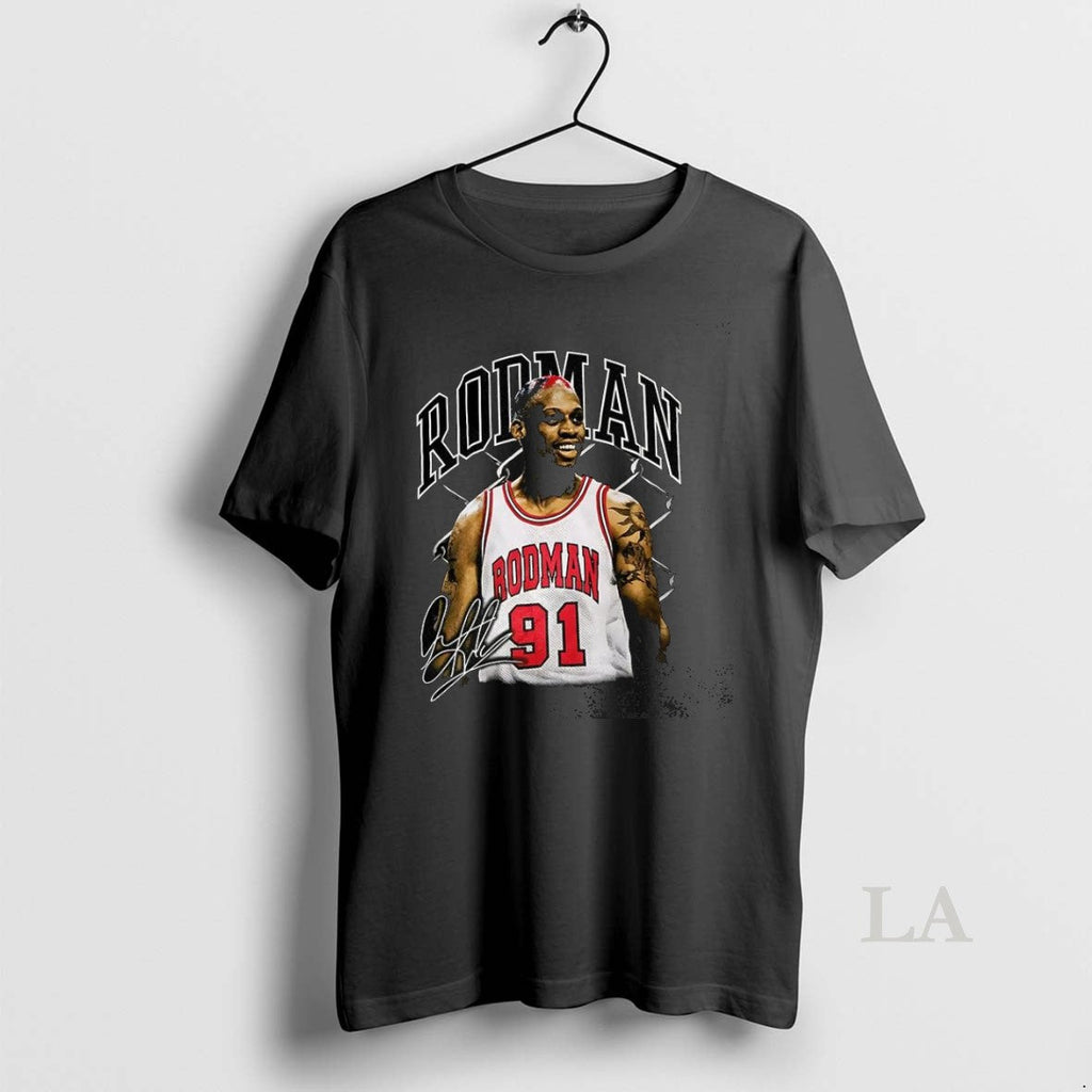 Original Dennis Rodman 91 The Worm Graphic Signature - Adult & Kids T-Shirts, Sweatshirts & Hoodies apparel design preview 1