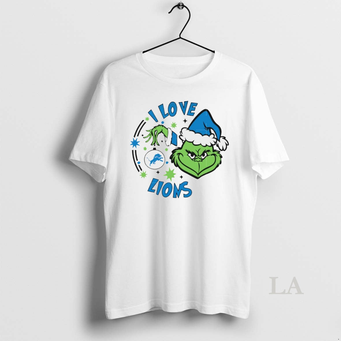 Original Detroit Lions X Santa Grinch I Love - Adult & Kids T-Shirts, Sweatshirts & Hoodies apparel design preview 1