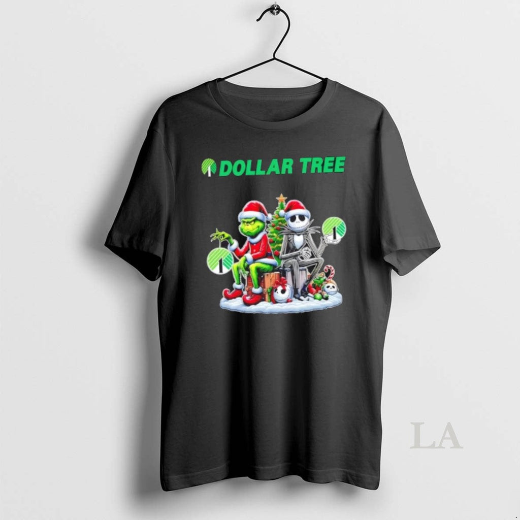 Original Dollar Tree X Grinch And Jack Skellington - Adult & Kids T-Shirts, Sweatshirts & Hoodies apparel design preview 1