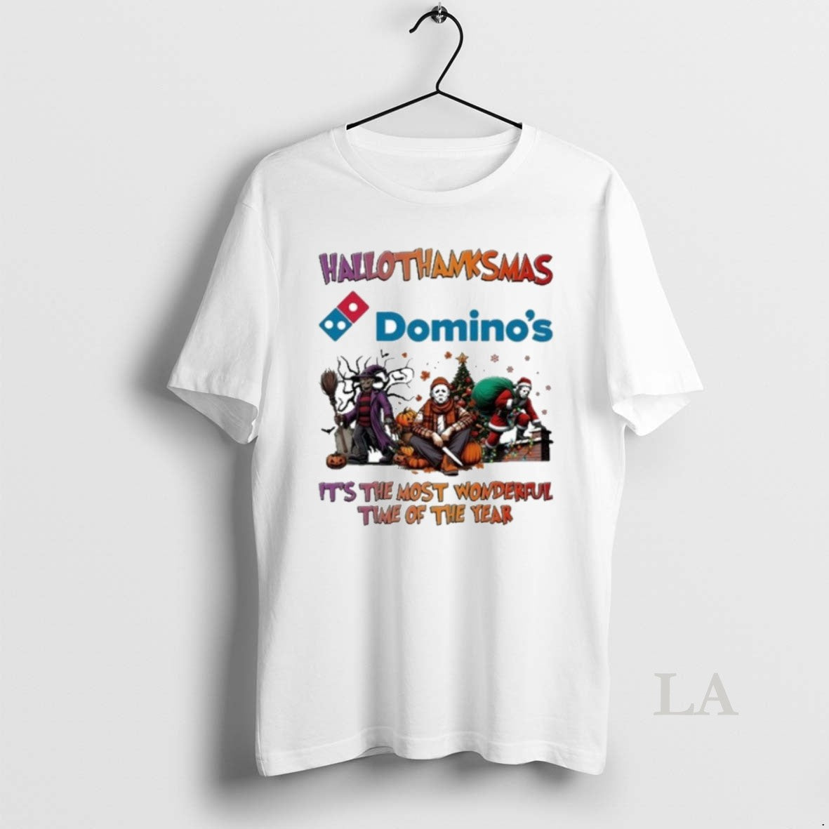Original Dominos Horror Film Hallothanksmas Its The - Adult & Kids T-Shirts, Sweatshirts & Hoodies apparel design preview 1