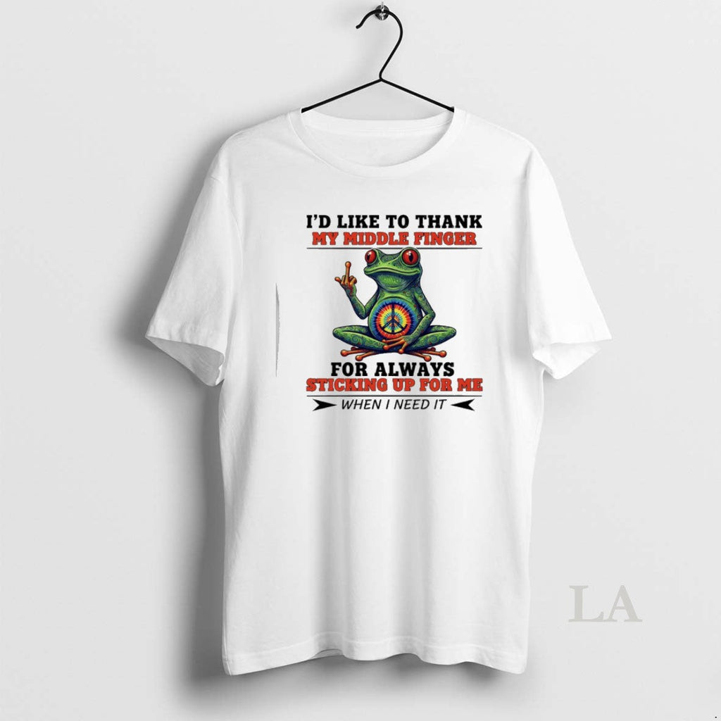 Original Frog Id Like To Thank My Middle Finger For - Adult & Kids T-Shirts, Sweatshirts & Hoodies apparel design preview 1