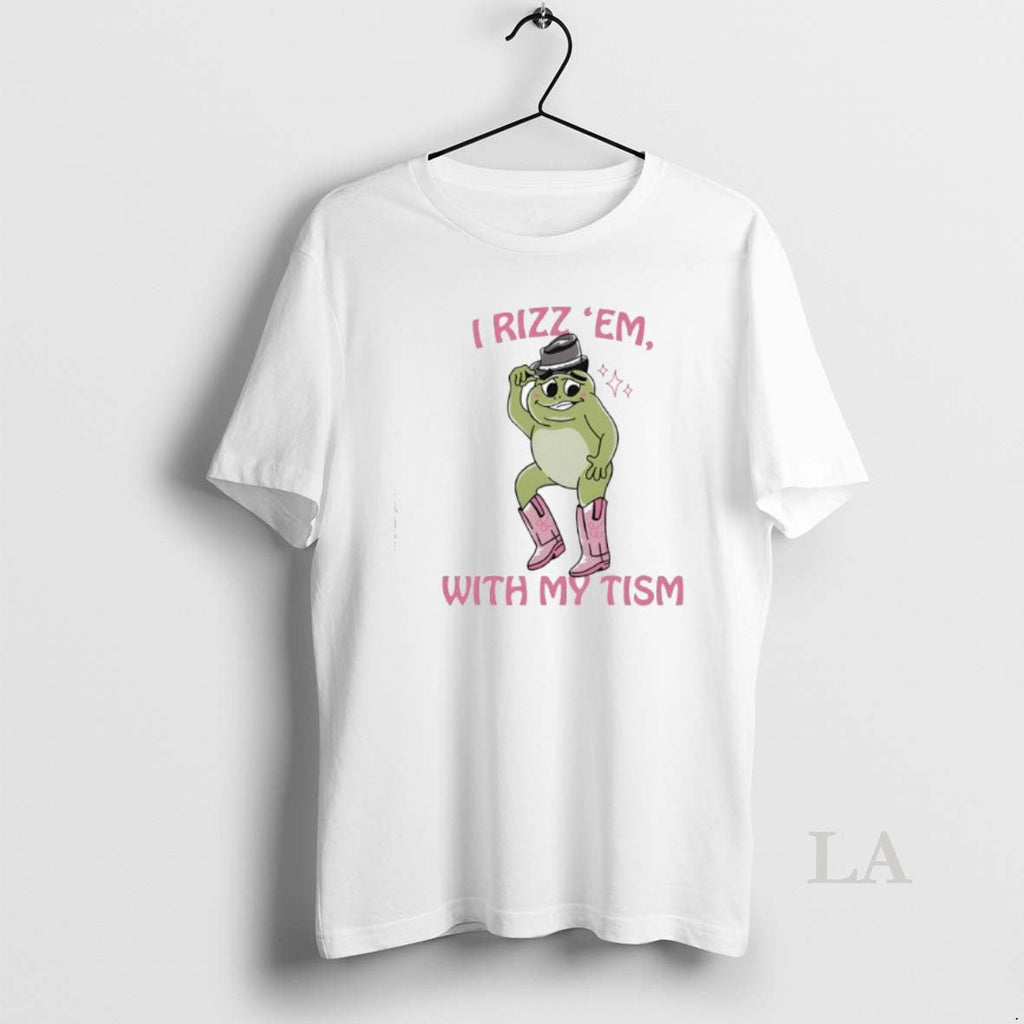 Original Frog Cute I Rizz Em With My Tism - Adult & Kids T-Shirts, Sweatshirts & Hoodies apparel design preview 1
