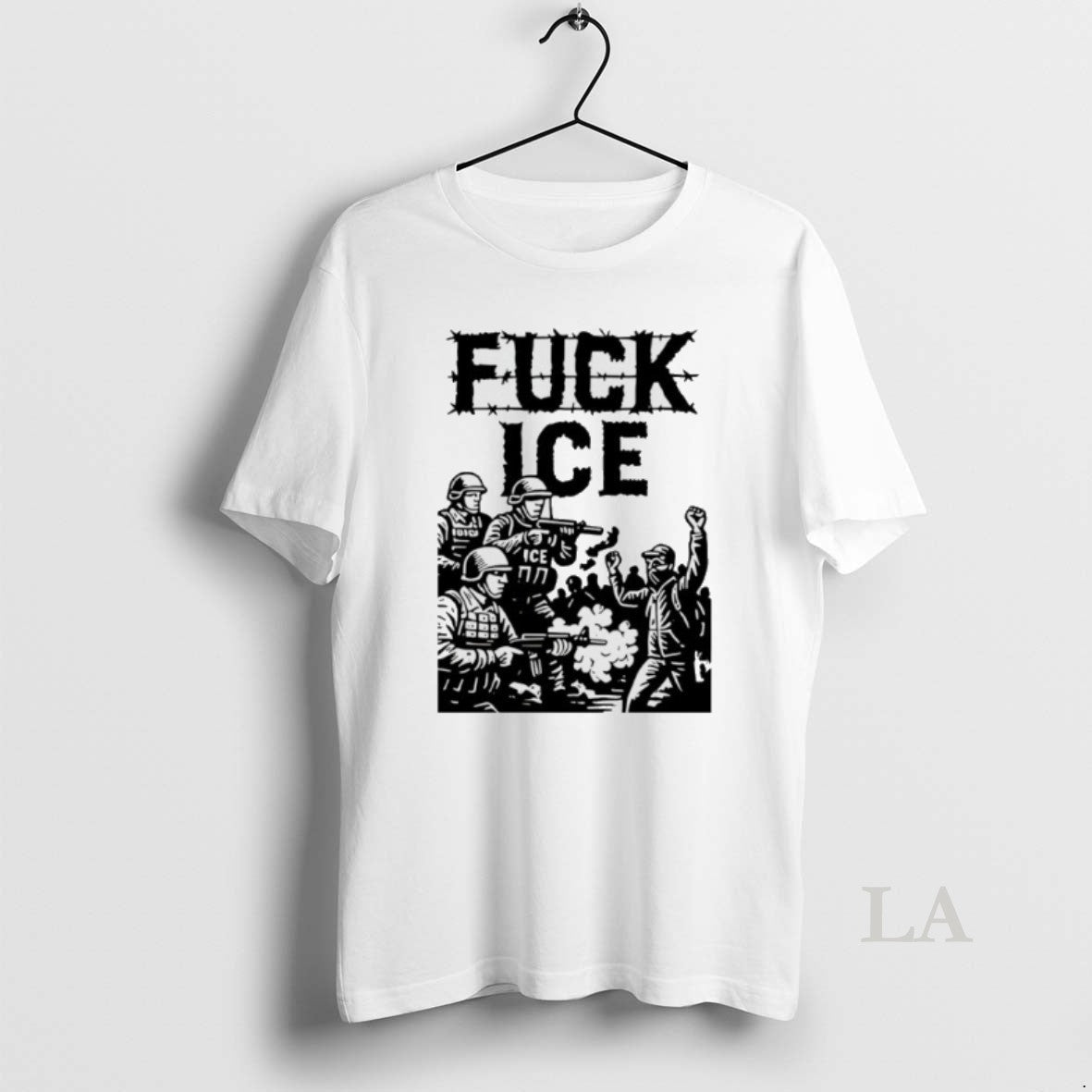 Original Fuck Ice Barbed Wire Protest - Adult & Kids T-Shirts, Sweatshirts & Hoodies apparel design preview 1