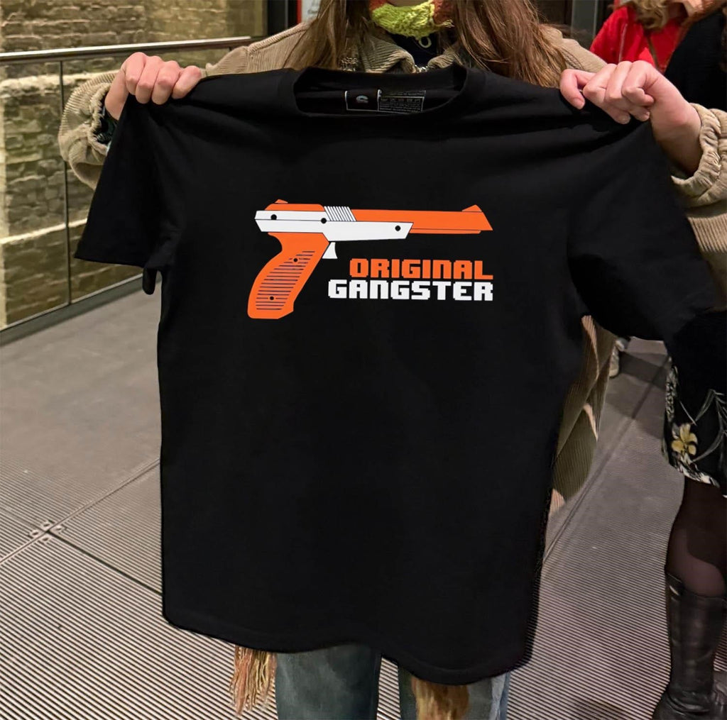Original Gangster Orange Video Game Zapper Gun - Adult & Kids T-Shirts, Sweatshirts & Hoodies apparel design preview 2