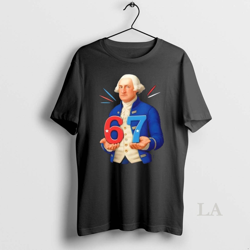 Original George Washington Holding 67 Patriotic - Adult & Kids T-Shirts, Sweatshirts & Hoodies apparel design preview 1